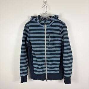 Lululemon Scuba Hoodie Jacket Men’s Small Blue Striped Gym Travel City Casual